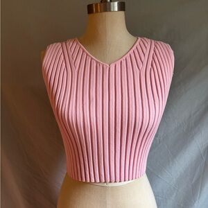 Zara Pink Ribbed Tank Top